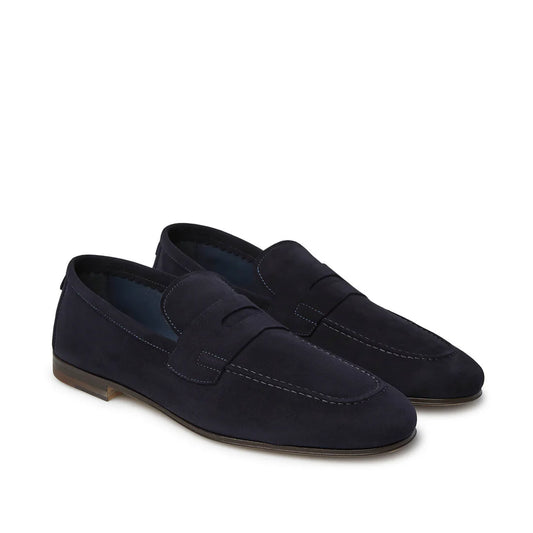 Fabiano Ricci | Mocassins en cuir suédé  - Bleu marin