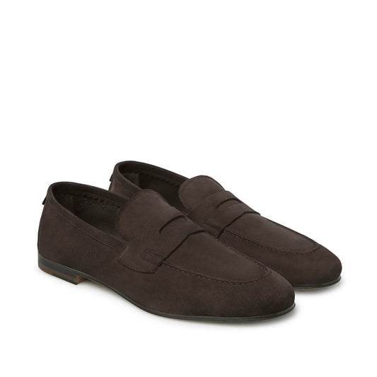Fabiano Ricci | Mocassins en cuir suédé  - Marron foncé