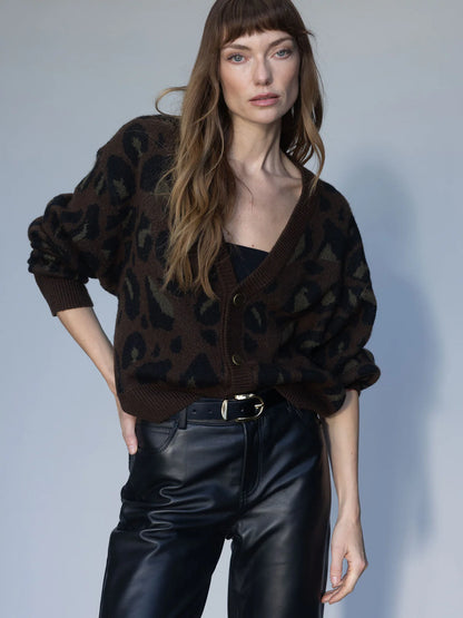 Sanctuary | Cardigan "Meow Kitty"- Brun/ Vert/ Noir