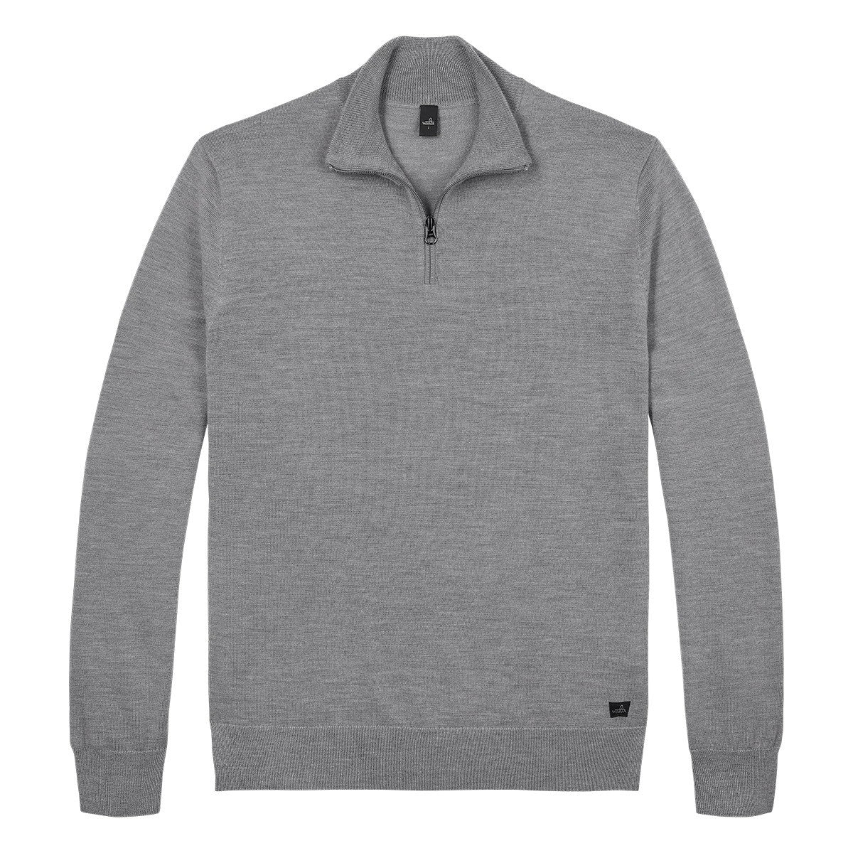 WAHTS | Pull-over demi zippé en laine mérinos ''Luke' - Gris moyen