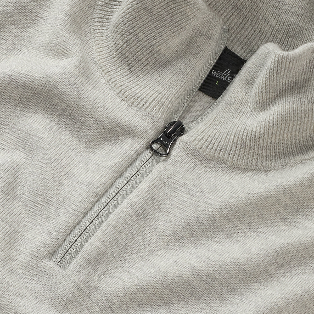 WAHTS | Pull-over demi zippé en laine mérinos ''Luke' - Blanc hivernal