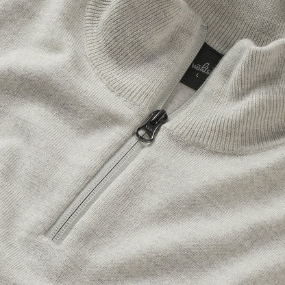 WAHTS | Pull-over demi zippé en laine mérinos ''Luke' - Blanc hivernal