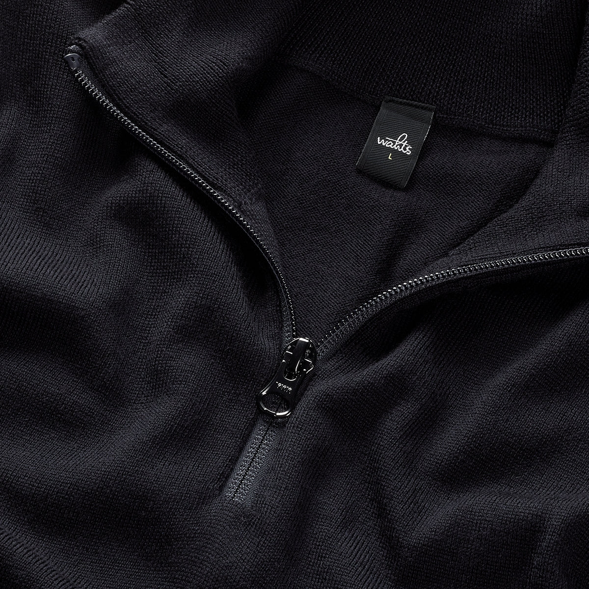 WAHTS | Pull-over demi zippé en laine mérinos ''Luke' - Bleu nuit