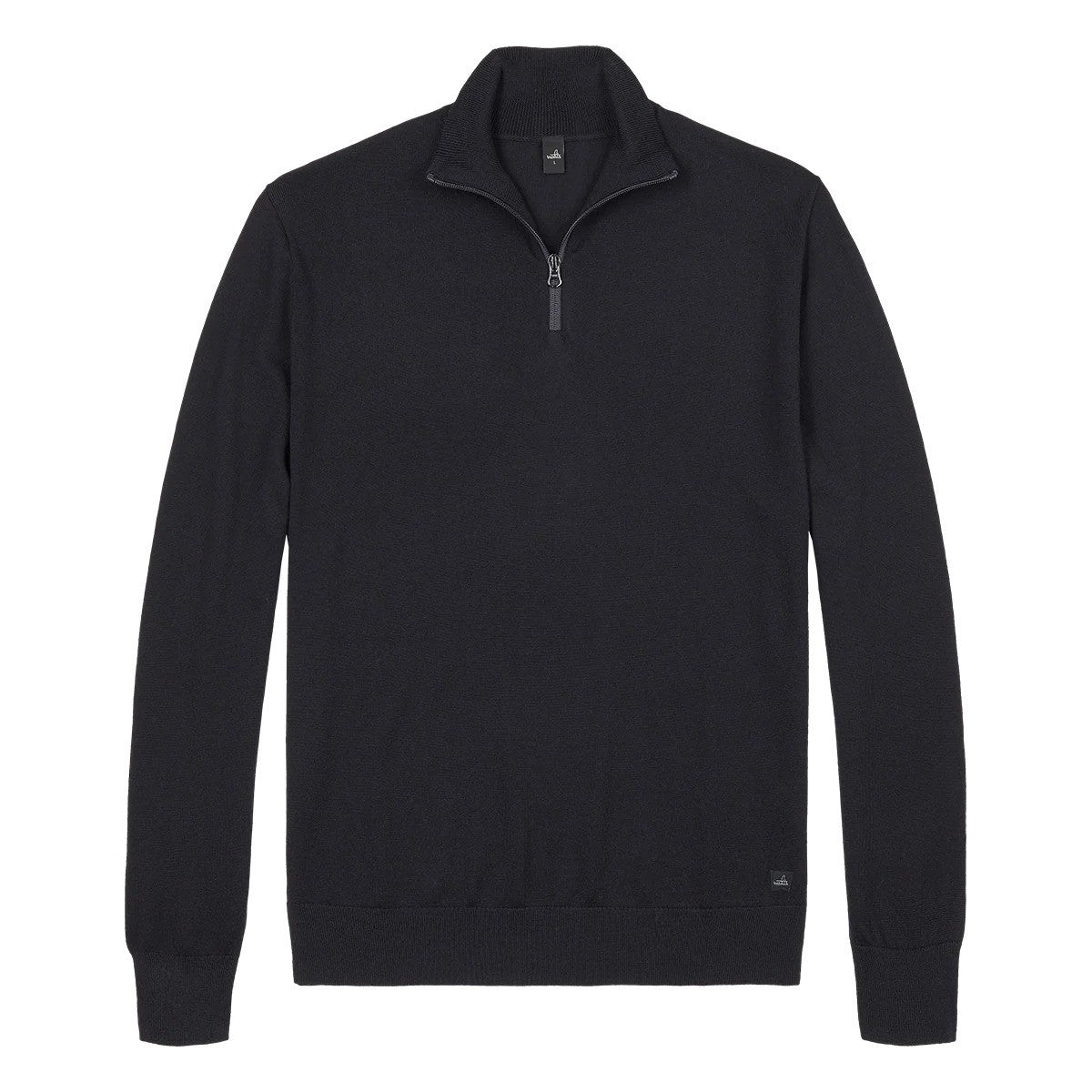 WAHTS | Pull-over demi zippé en laine mérinos ''Luke' - Bleu nuit
