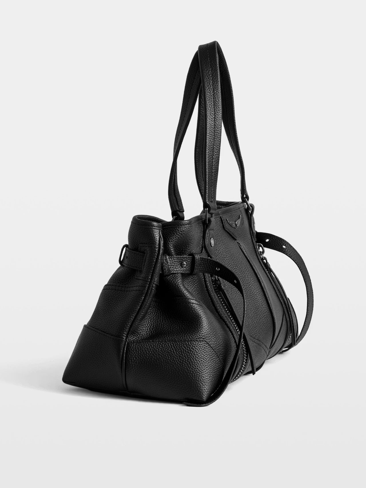 ZADIG & VOLTAIRE | Sac en cuir grainé ''Sunny Shopper'' - Noir