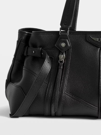 ZADIG & VOLTAIRE | Sac en cuir grainé ''Sunny Shopper'' - Noir