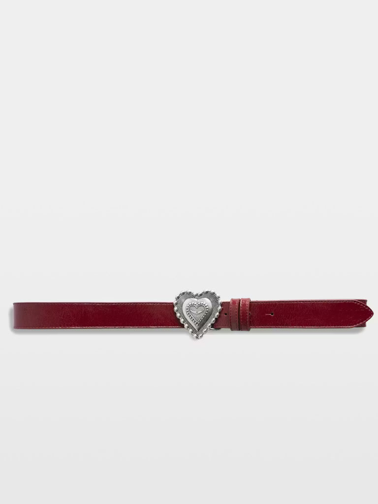 Zadig & Voltaire | Ceinture en cuir ''Santa Fe Crush'' 30 mm  - Rouge
