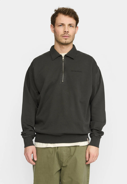 Revolution |Sweat-shirt ample à demi-fermeture éclair / 2800 REV - Noir