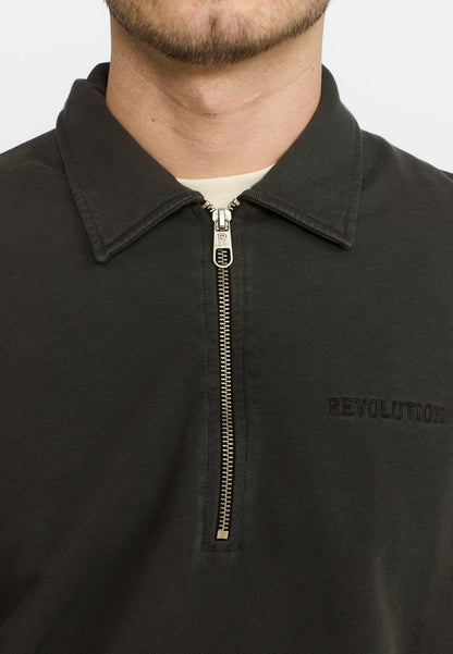 Revolution |Sweat-shirt ample à demi-fermeture éclair / 2800 REV - Noir