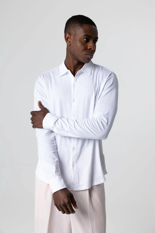 Majestic Filatures | Chemise en cotton jersey - Blanc