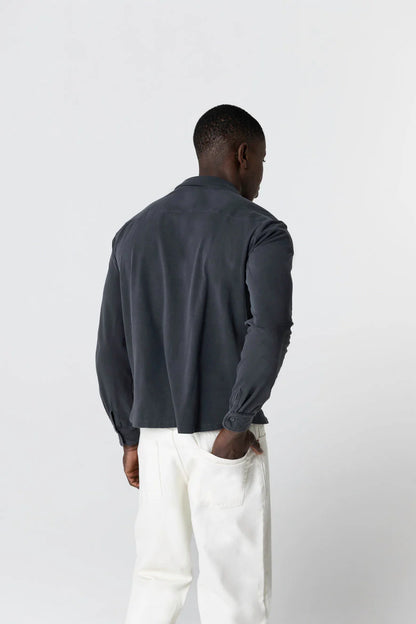 Majestic Filatures | Chemise en cotton jersey - Charbon