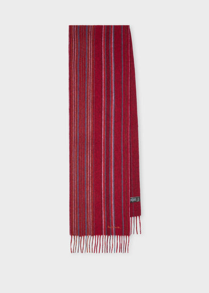 Paul Smith | Écharpe en laine d'agneau à rayures - Rouge