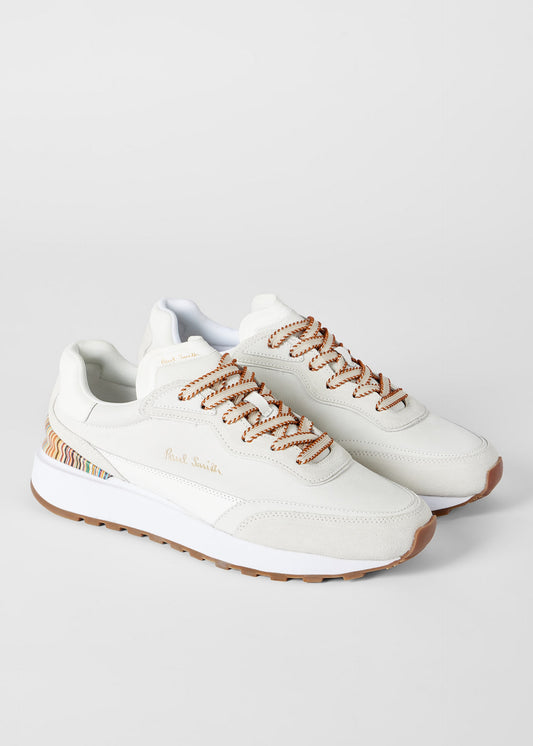Paul Smith | Baskets ''Aston'' en cuir grainé et daim - Blanc