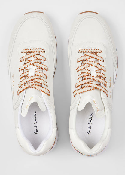 Paul Smith | Baskets ''Aston'' en cuir grainé et daim - Blanc