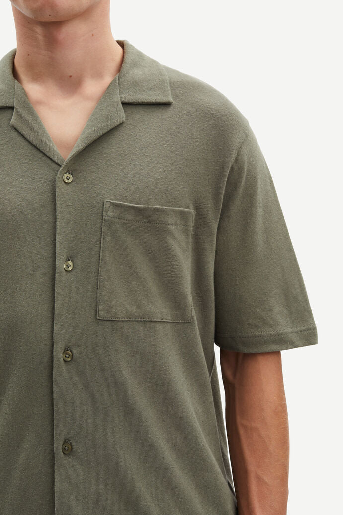 Samsoe Samsoe | Chemise à manches courtes en jersey ''Samartin'' - Olive poussiéreux