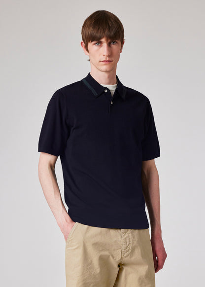 Paul smith | Polo en laine mérinos - Bleu Marine
