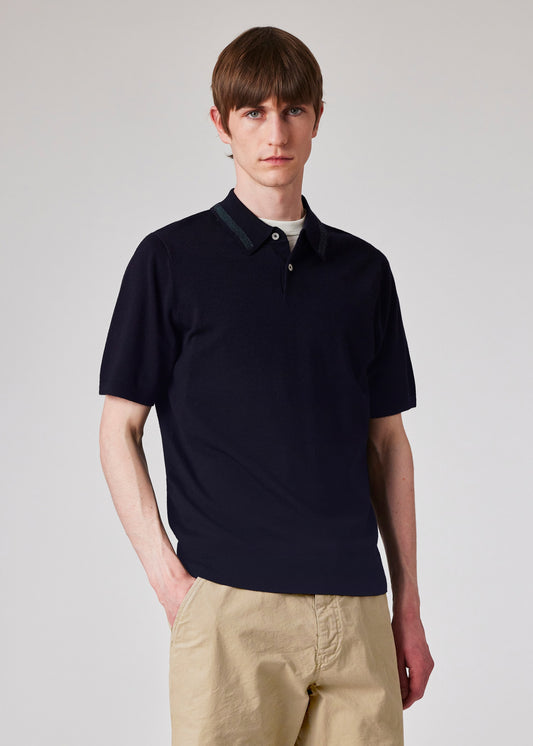 Paul smith | Polo en laine mérinos - Bleu Marine