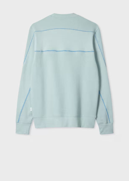 Paul Smith | Sweat-shirt texturé avec broderies contrastées - Bleu Clair