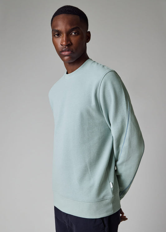 Paul Smith | Sweat-shirt texturé avec broderies contrastées - Bleu Clair