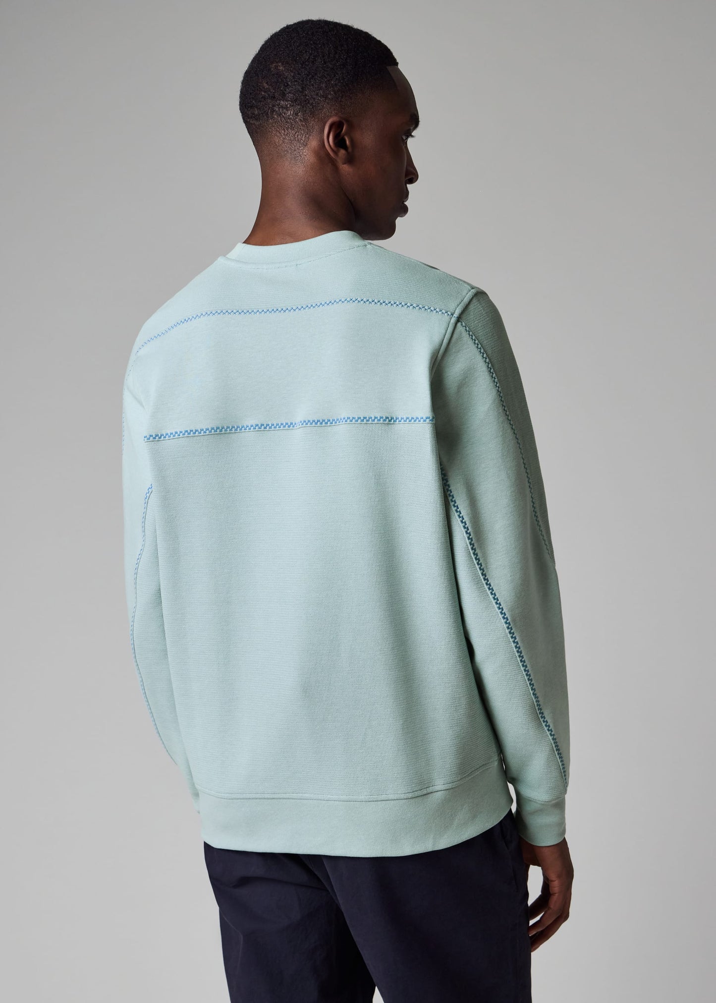 Paul Smith | Sweat-shirt texturé avec broderies contrastées - Bleu Clair