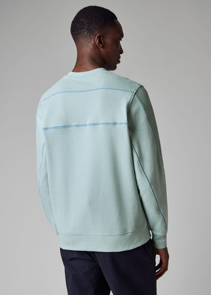 Paul Smith | Sweat-shirt texturé avec broderies contrastées - Bleu Clair