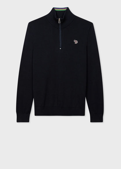 Paul Smith | Pull demi-zip avec logo Zebra - Bleu marine
