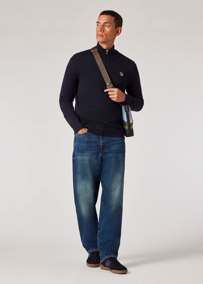 Paul Smith | Pull demi-zip avec logo Zebra - Bleu marine