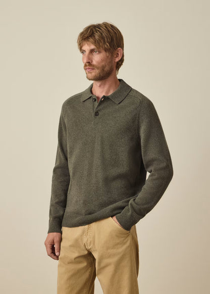 Paul Smith | Polo à manches longues à laine merinos - Vert Khaki