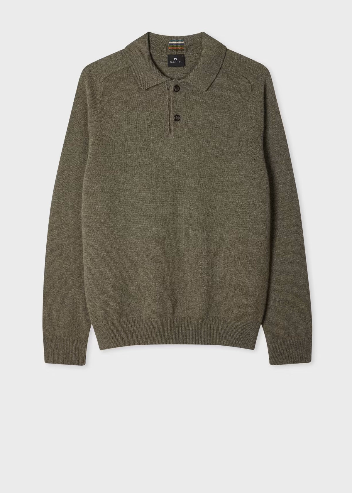 Paul Smith | Polo à manches longues à laine merinos - Vert Khaki
