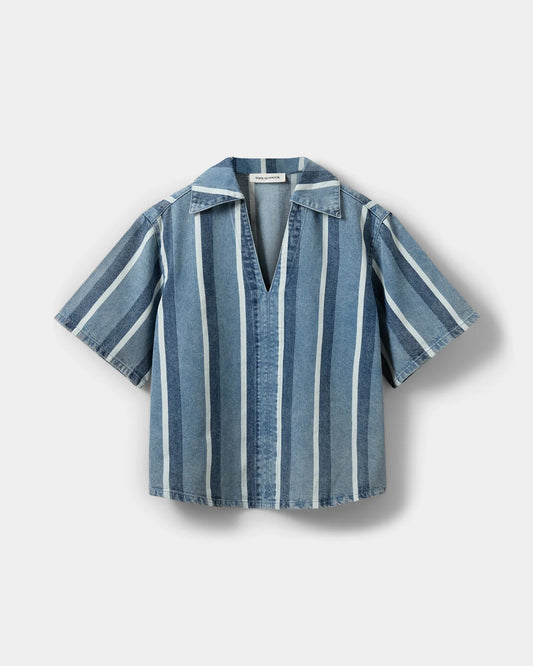 SOFIE SCHNOOR | Chemise en jean à rayures 'MAKISW' - Bleu