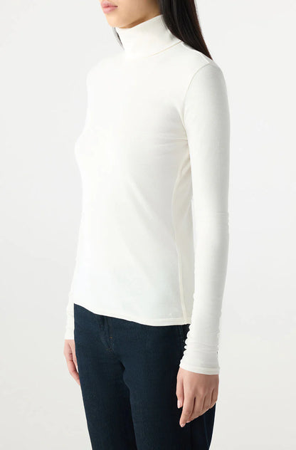 AMO |  T-shirt à col roulé côtelé ''REESE''-  Coquille d'œuf 