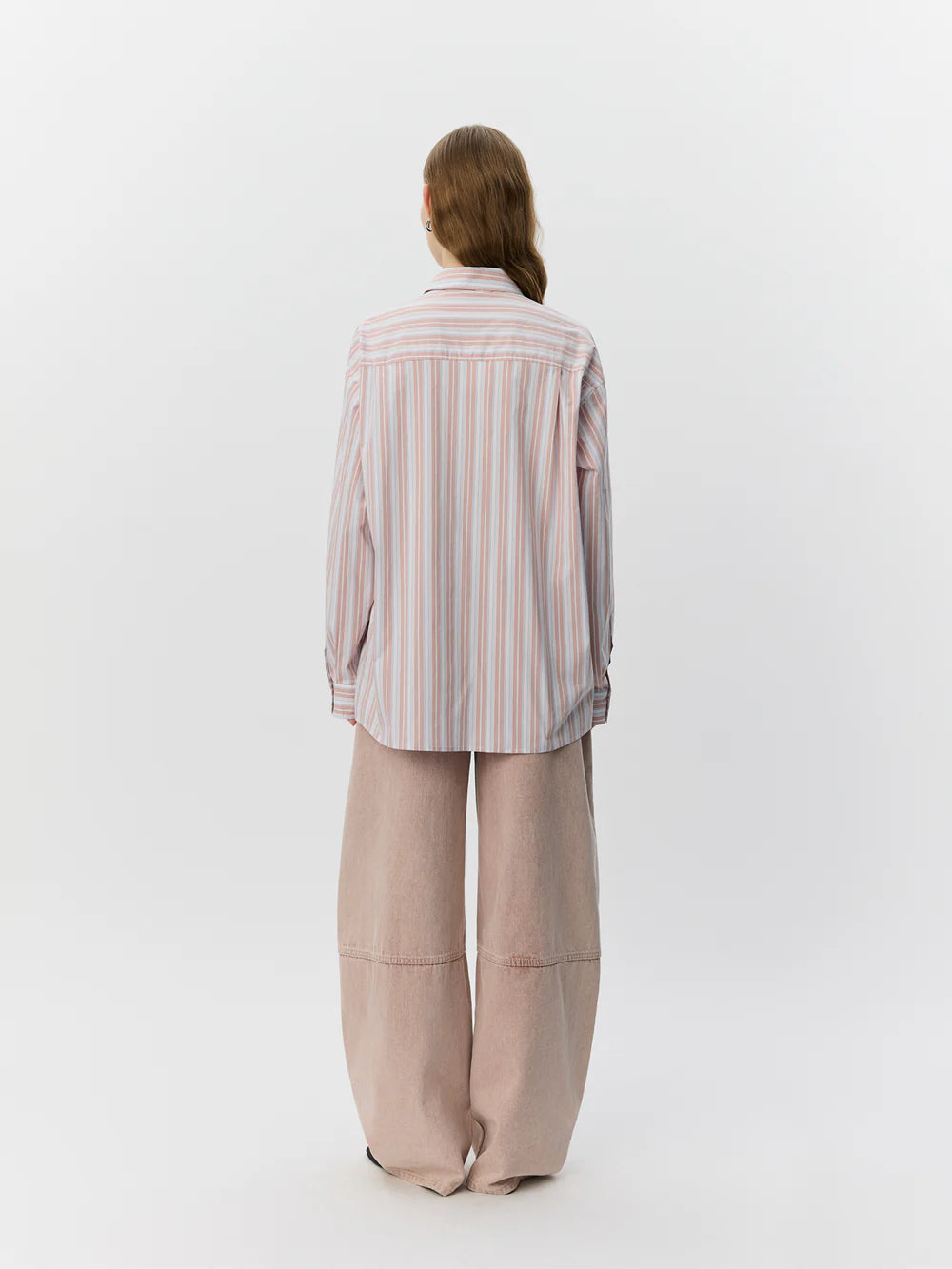 SOFIE SCHNOOR | La chemise oversize 'MERCYSW' - Rayures rose pâle