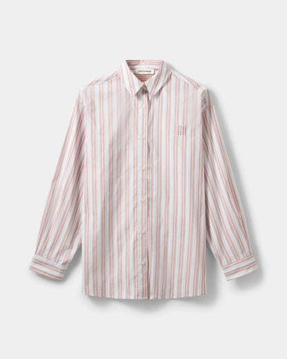 SOFIE SCHNOOR | La chemise oversize 'MERCYSW' - Rayures rose pâle