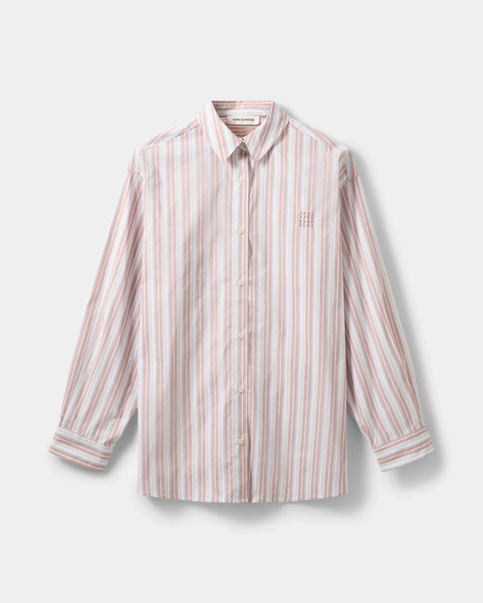 SOFIE SCHNOOR | La chemise oversize 'MERCYSW' - Rayures rose pâle