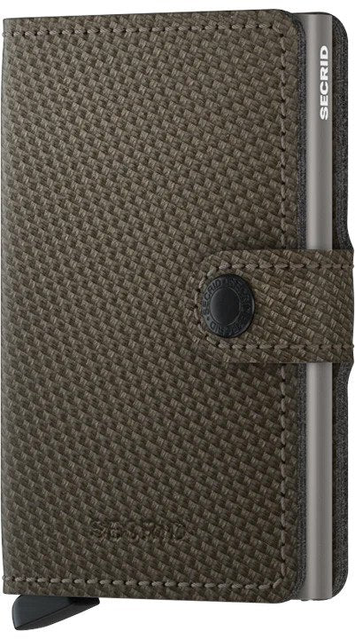 Secrid | Mini portefeuille style carbone - Kaki