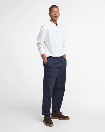 Barbour | Polo à manches longues ajusté ''Waketown'' - Blanc