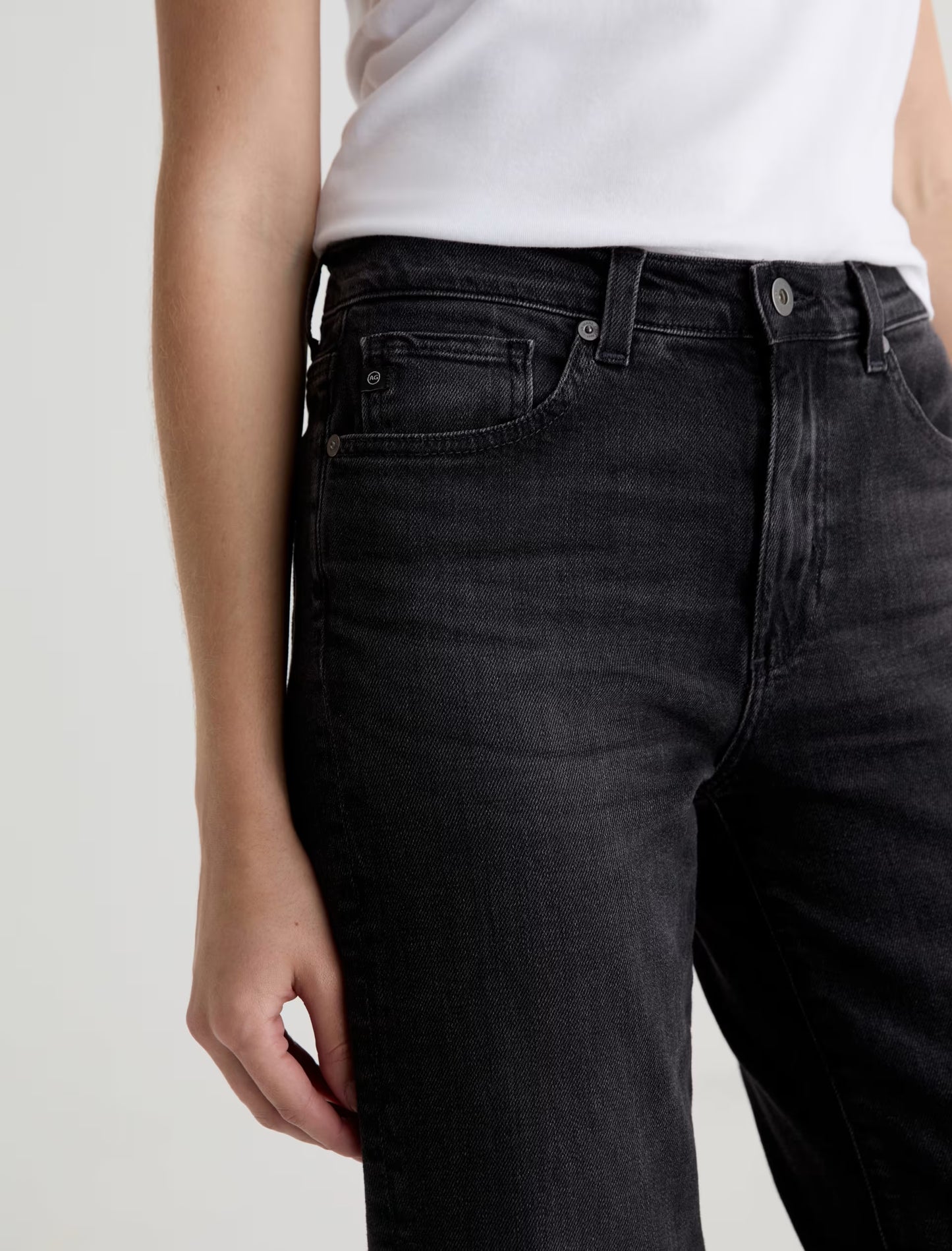 AG Jeans | Jean droit à taille mi-haute ''Brinley'' - Gris Nébuleuse