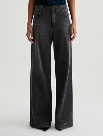 AG Jeans | Le jean à taille haute et jambes larges ''Deven ''- Gris nébuleuse