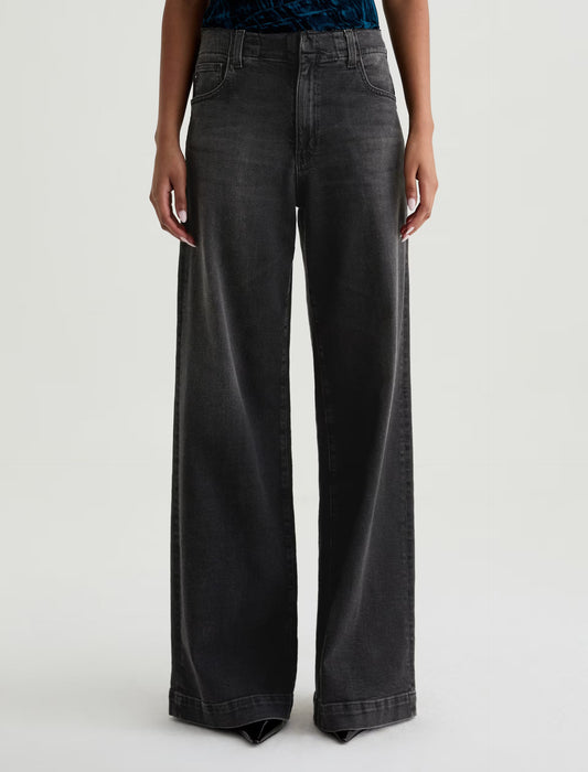 AG Jeans | Le jean à taille haute et jambes larges ''Deven ''- Gris nébuleuse