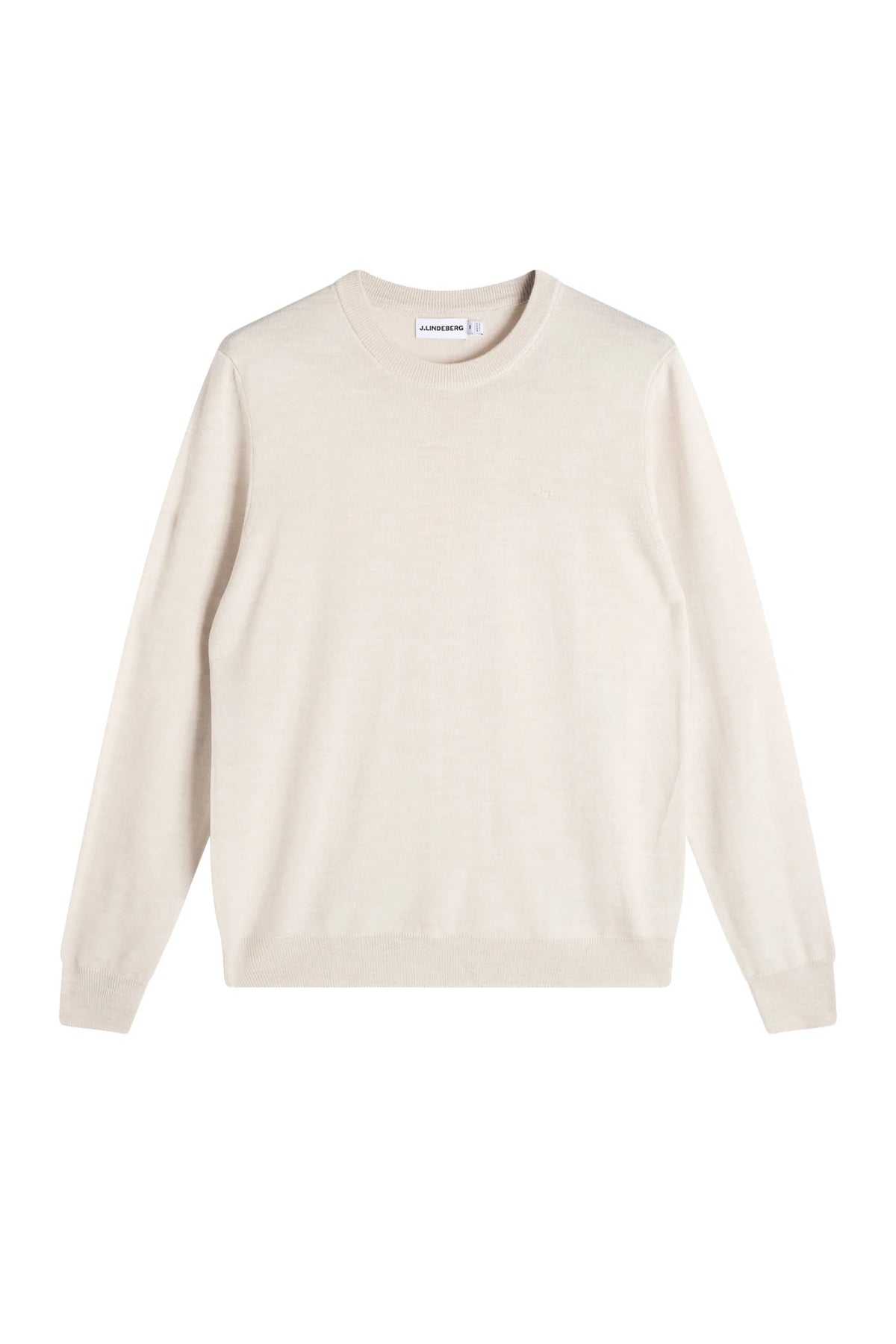 J.Lindeberg | Pull à col rond "Keane" en laine mérinos- Moonbeam Melange