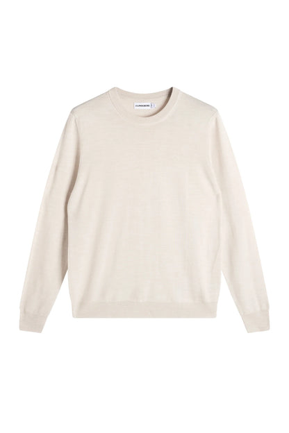 J.Lindeberg | Pull à col rond "Keane" en laine mérinos- Moonbeam Melange