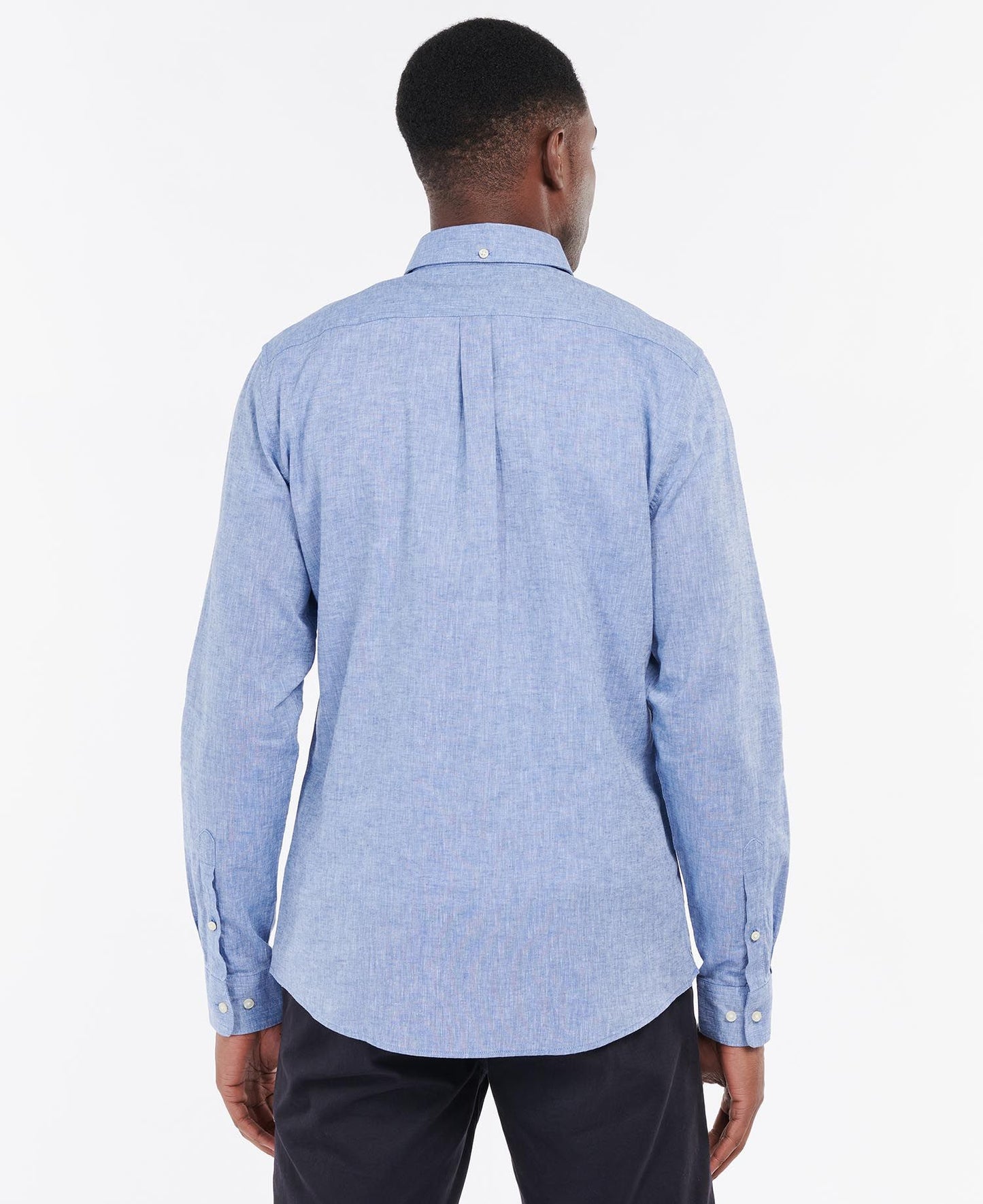 Barbour | Chemise ajustée ''Nelson'' en coton et lin - Bleu