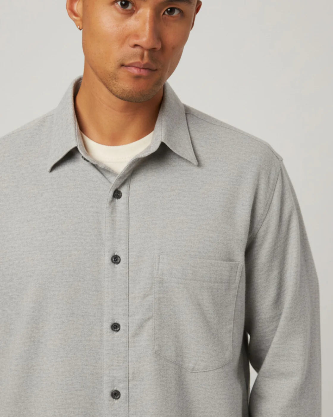 Peregrine | Chemise ''Manor'' en coton et cachemire mélangés - Gris