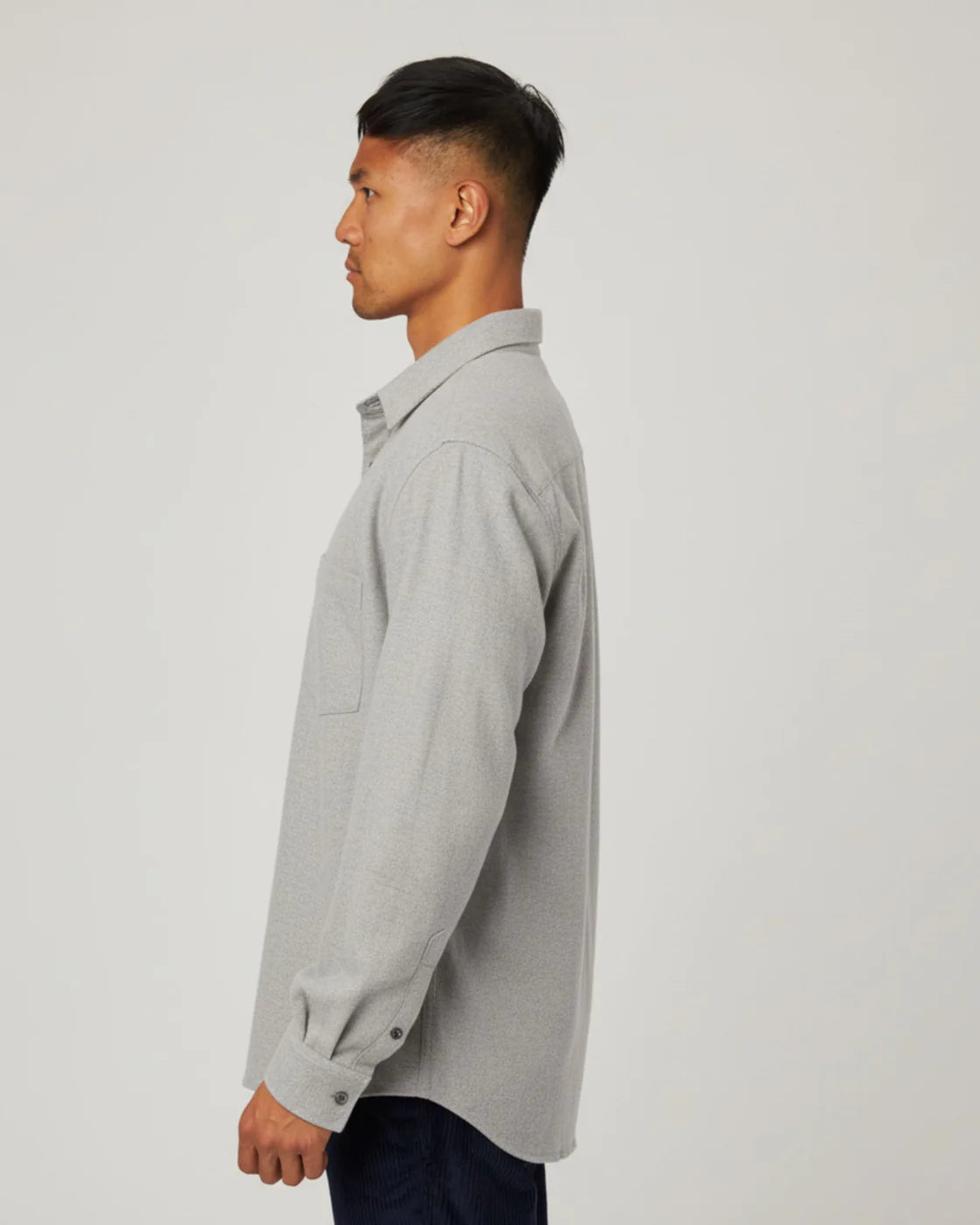 Peregrine | Chemise ''Manor'' en coton et cachemire mélangés - Gris