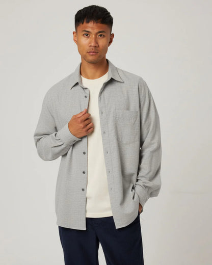 Peregrine | Chemise ''Manor'' en coton et cachemire mélangés - Gris