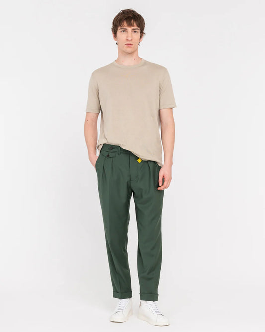 Manuel Ritz | T-shirt en coton et lin- Beige