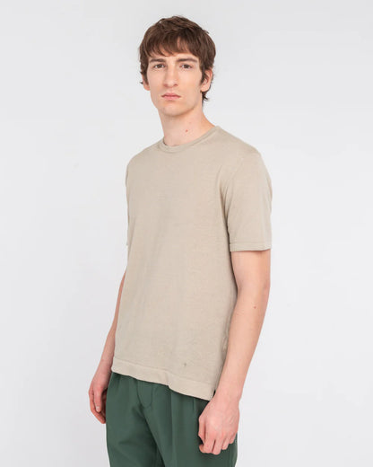 Manuel Ritz | T-shirt en coton et lin- Beige
