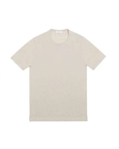 Manuel Ritz | T-shirt en coton et lin- Beige