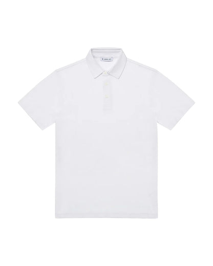Manuel Ritz | Polo en jersey de coton et lin- Blanc