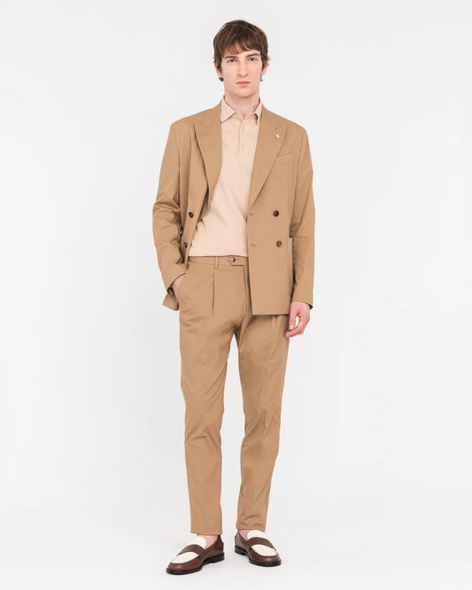 Manuel Ritz | Polo en jersey de coton et lin- Beige